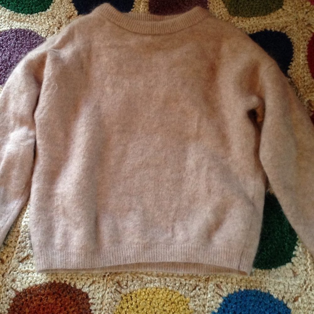 Womens Acne Light Pink Mohair Wool Sweater